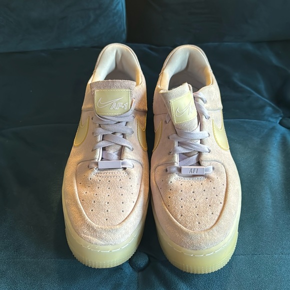 Platform Nike Air Force 1s | W Size 10.5 | - light purple suede and clear bottom - Picture 2 of 7